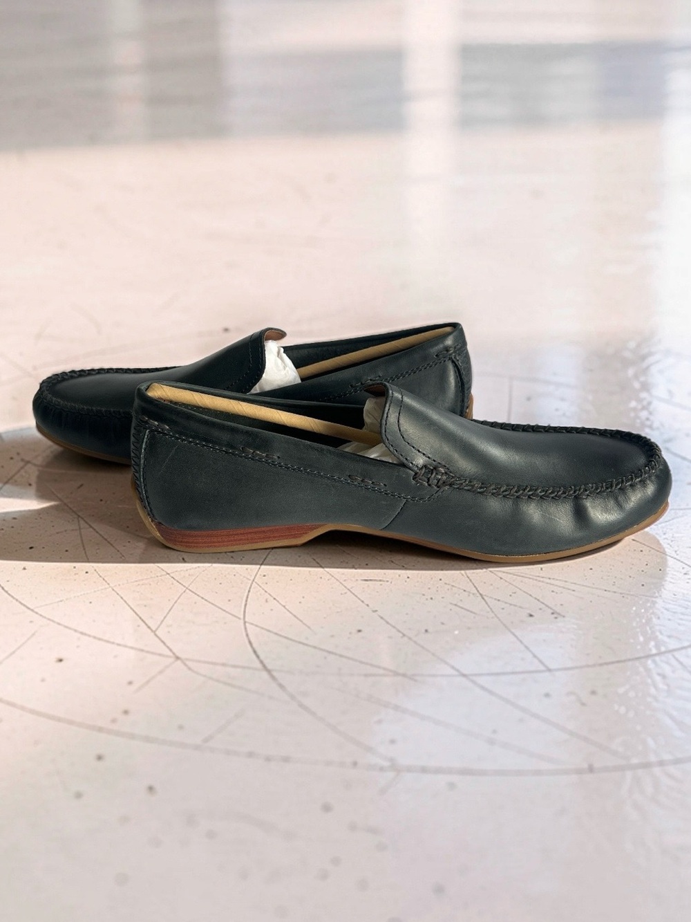 👞 Frye Lewis Venetian Navy Leather Men’s Loafers Size 9